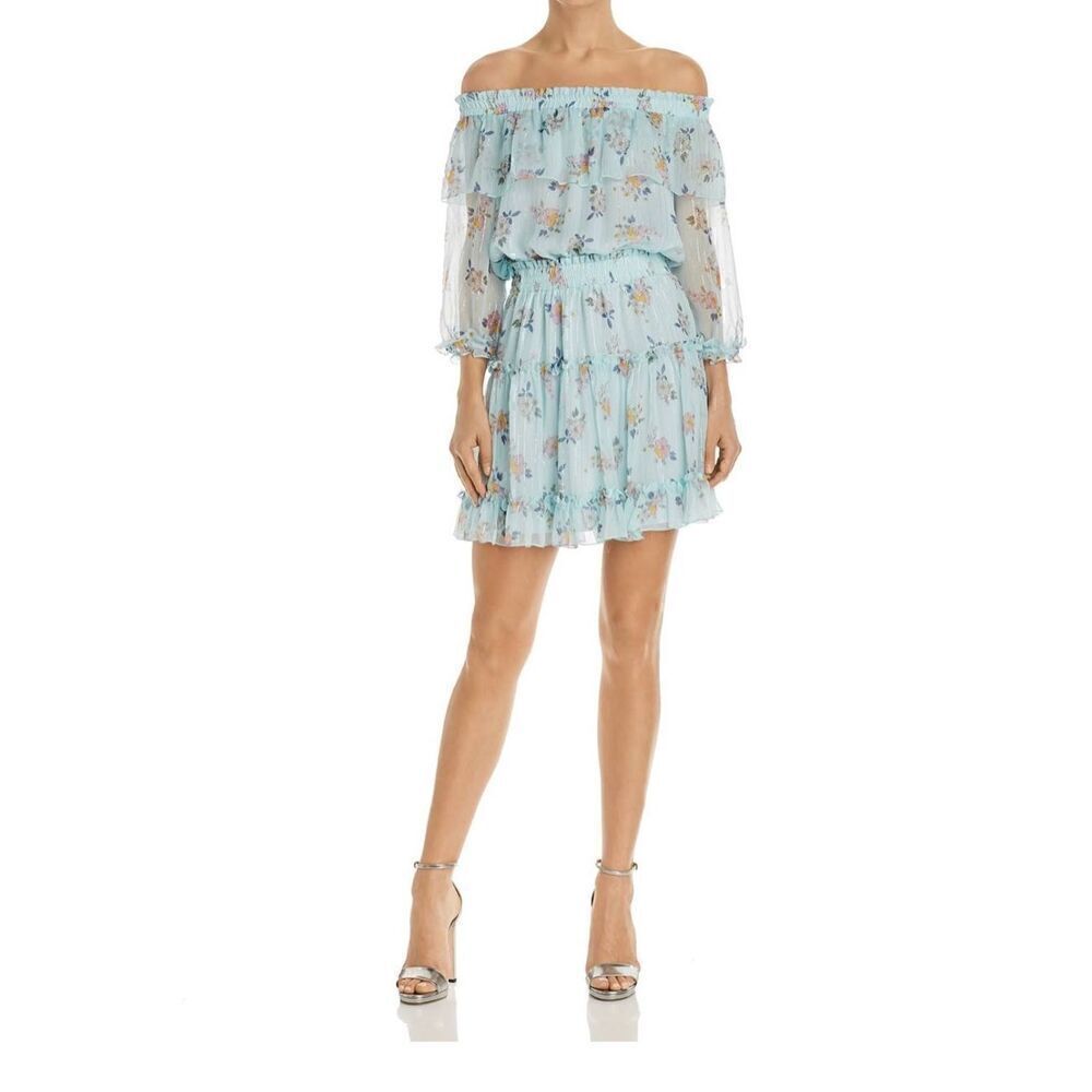Anthropologie Shoshanna mint multi Bethea Silk Striped Party Dress 6 $398